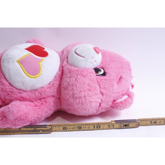 Care Bears, Love-a-Lot Bear, Plush, 2014, Two Hearts Symbol, Pink Fur, 13" - Picture 3 of 3